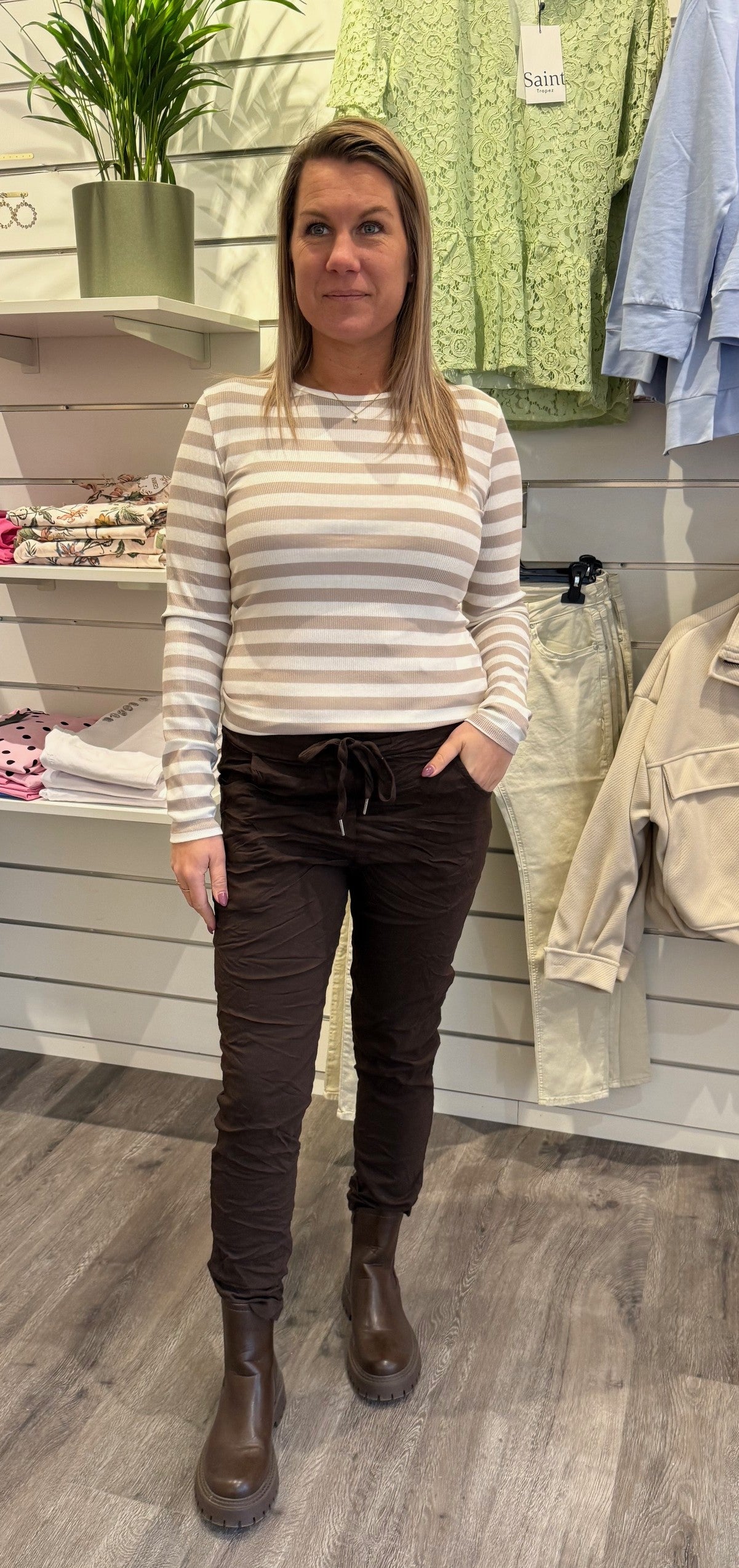 Kalie - Byxor med Knyt  - Brun