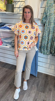 Kasimira Topp Flower Orange