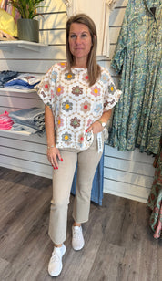 Kasimira Topp Flower Vit