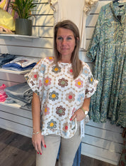Kasimira Topp Flower Vit