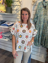 Kasimira Topp Flower Vit