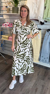 Kate - Klänning - Mönster- Khaki - Nyhet