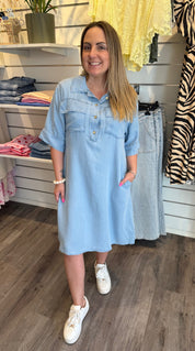 Kimberly Jeansklänning  Ljustvätt