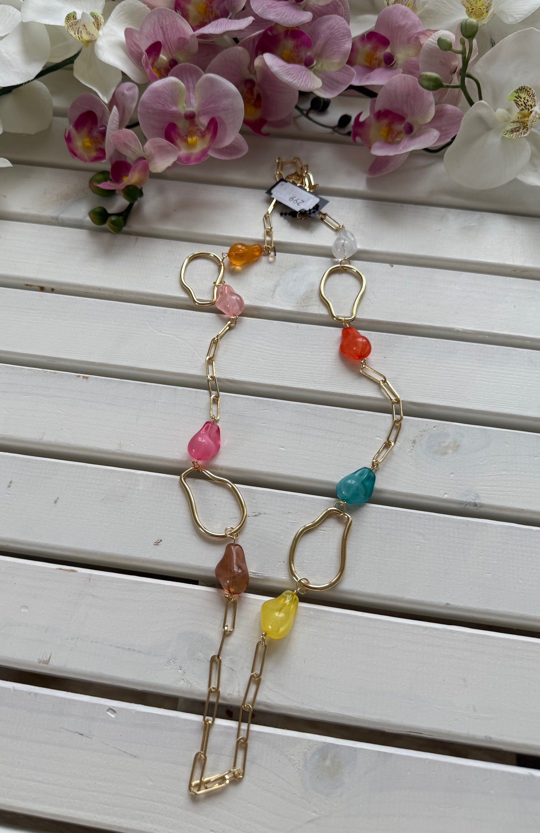 Gemini Halsband Stenar Guld/Multi HL937-26 Col10