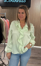 Lodisa - Blus - Volang - Ljusgrön