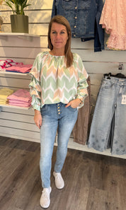 Lyanna - Blus med volang - Mint