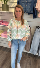 Lyanna - Blus med volang - Mint