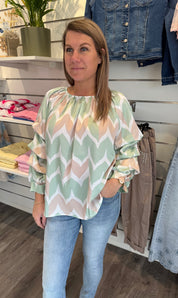 Lyanna - Blus med volang - Mint