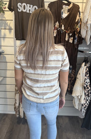 Mandy Stickad topp  Beige