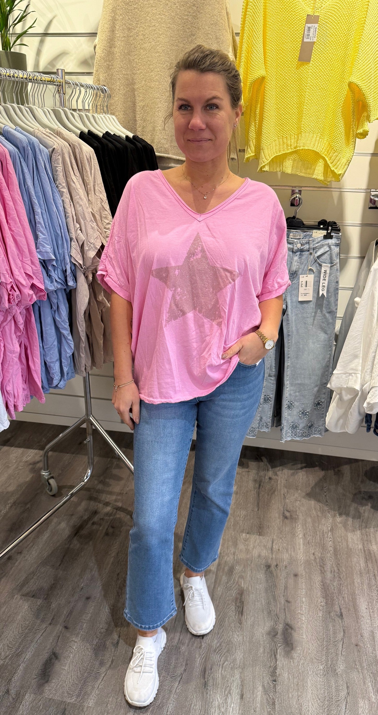 Maja- Tshirt - Stjärna - Rosa
