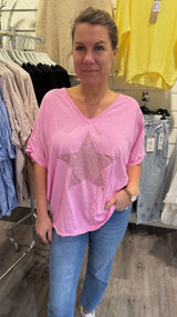 Maja- Tshirt - Stjärna - Rosa