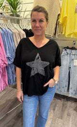 Maja- Tshirt - Stjärna - Svart