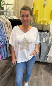 Maja- Tshirt - Stjärna - Vit