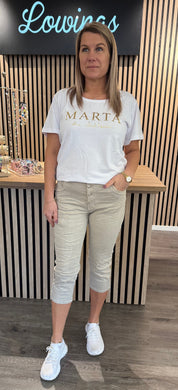 Mila - Trekvartsbyxor - Beige-