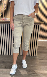 Mila - Trekvartsbyxor - Beige-