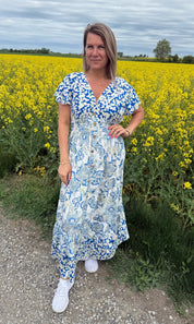 Mindy Klänning mönster Blå 402-B8