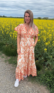 Mindy Klänning mönster Orange 402-B8
