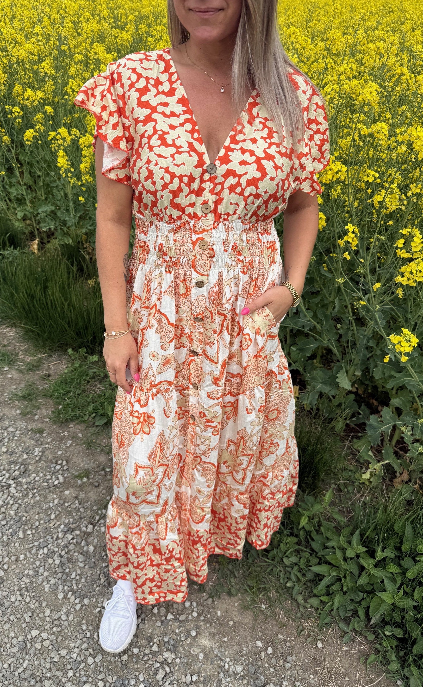 Mindy Klänning mönster Orange 402-B8