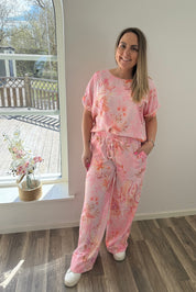 Monica Topp med blommor Rosa