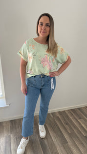 Monica Topp med blommor Lime