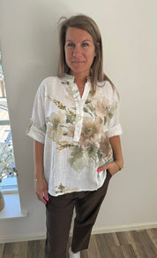 Nadira Bomullstopp Flower Vit