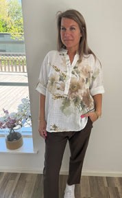 Nadira Bomullstopp Flower Vit
