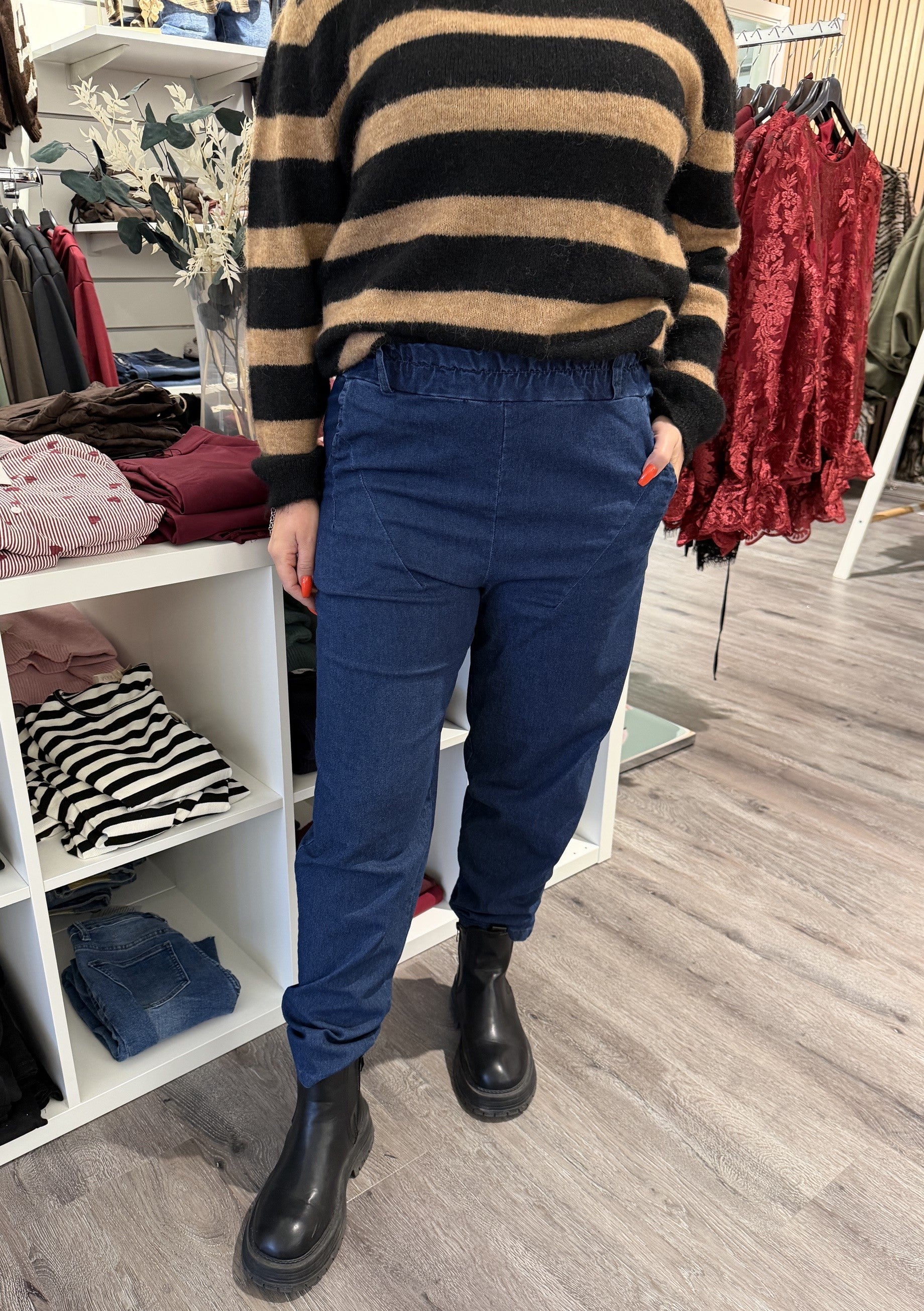 Nico Byxa med resår Mörk Denim