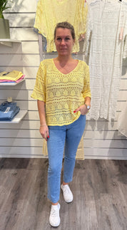 Paula - Virkad Topp - Gul