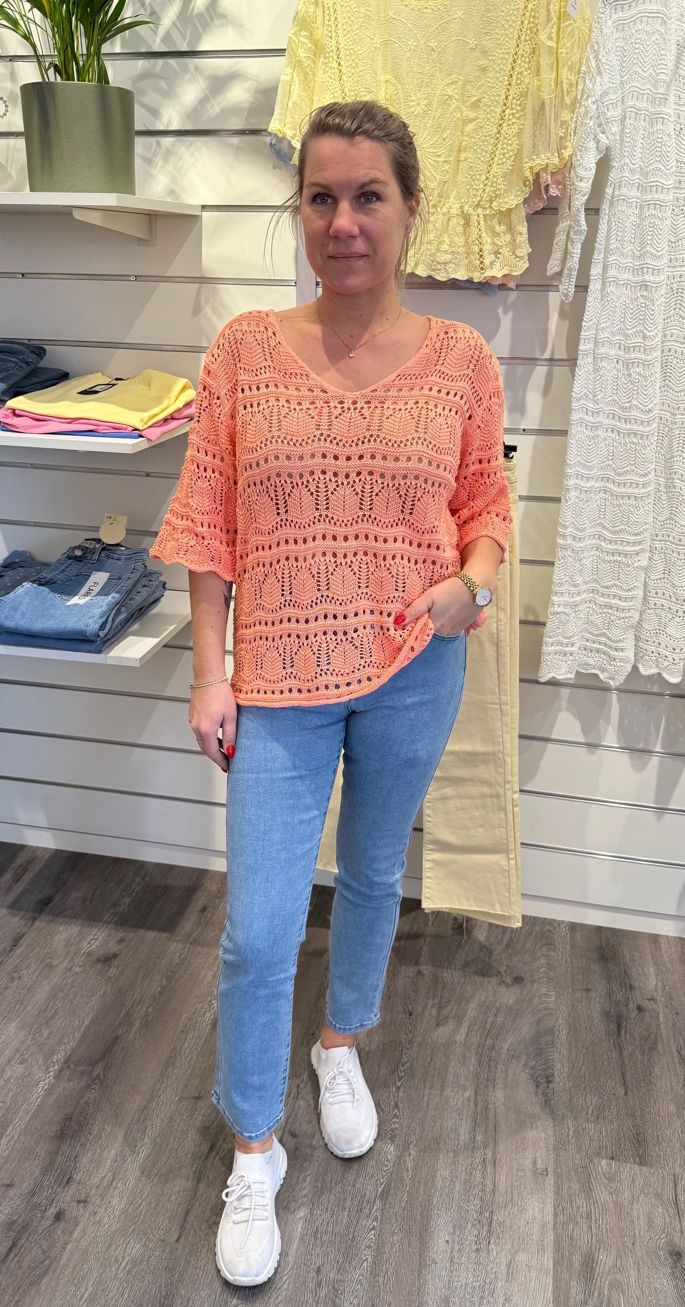 Paula - Virkad Topp - Korall