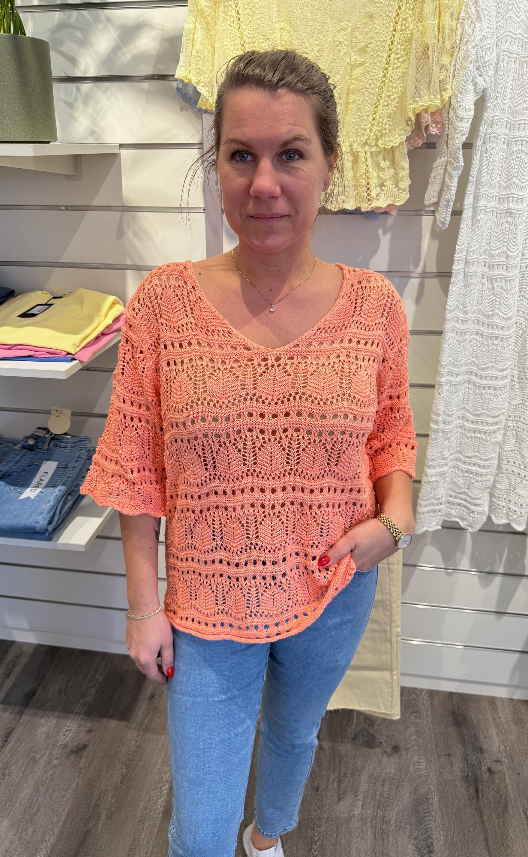 Paula - Virkad Topp - Korall