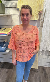 Paula - Virkad Topp - Korall