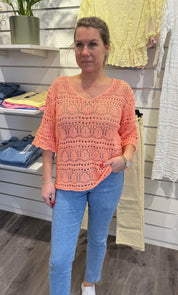 Paula - Virkad Topp - Korall