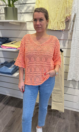 Paula - Virkad Topp - Korall