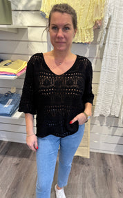 Paula - Virkad Topp - Svart