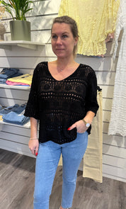 Paula - Virkad Topp - Svart