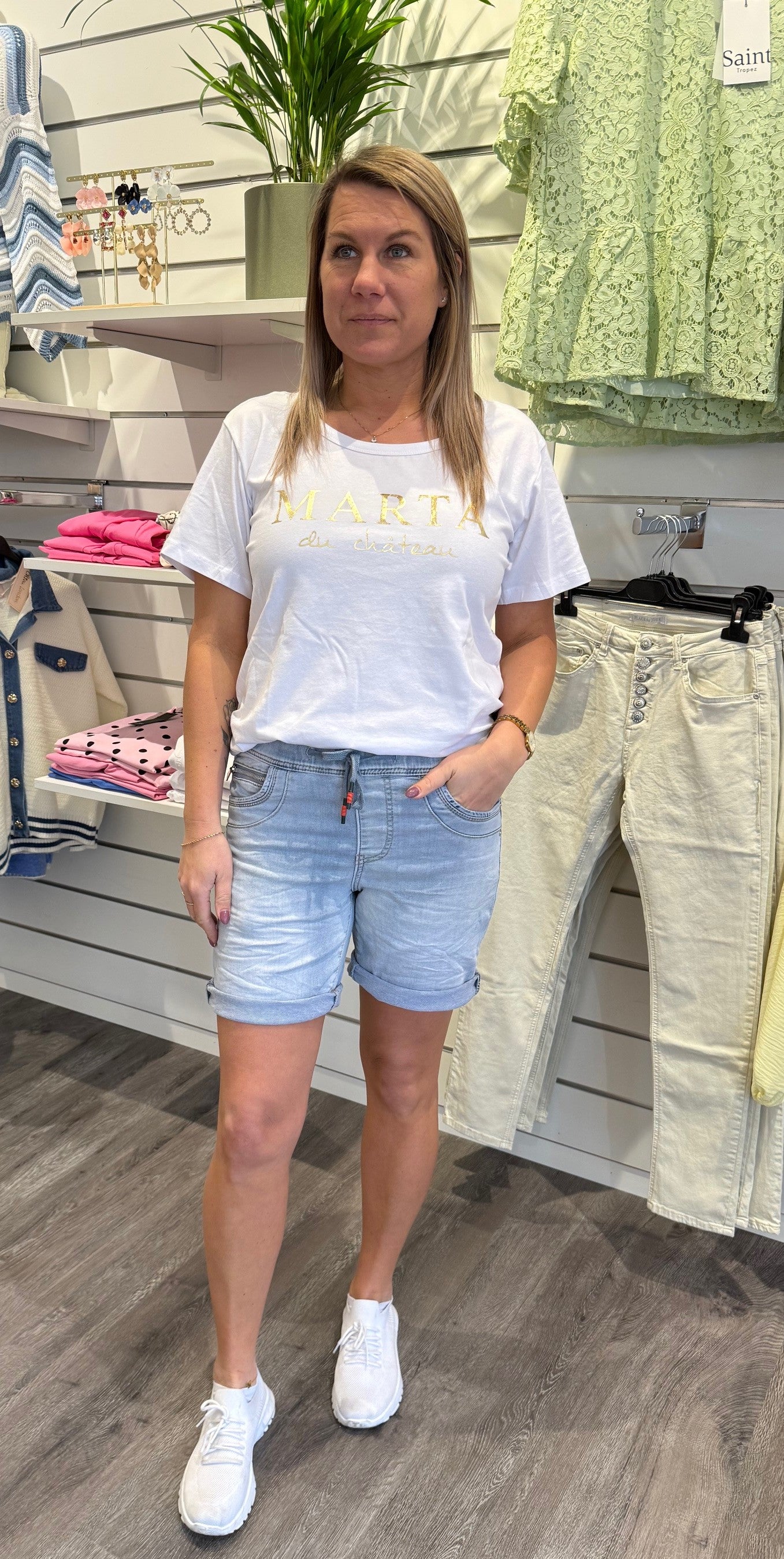 Rita - Shorts med knyt - Ljusdenim -Nyhet