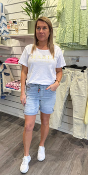 Rita - Shorts med knyt - Ljusdenim -Nyhet