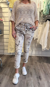 Rosabel  - Byxor med Knyt  - Beige