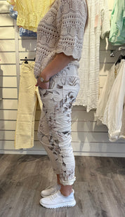Rosabel  - Byxor med Knyt  - Beige