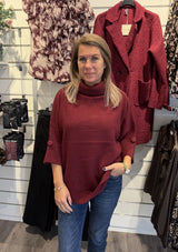 Sally Stickad polotröja Wine