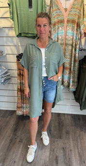 Kajsa Längre skjorta Khaki