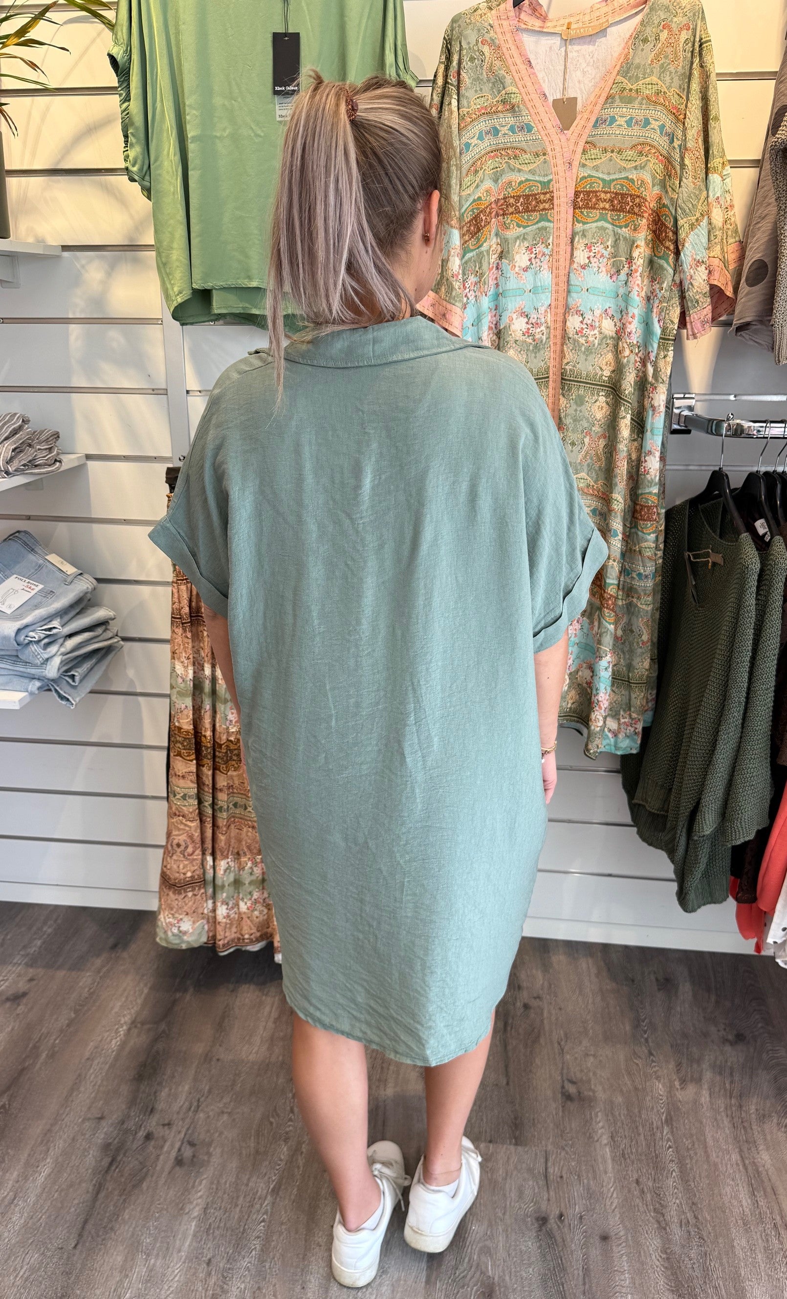 Kajsa Längre skjorta Khaki