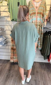 Kajsa Längre skjorta Khaki
