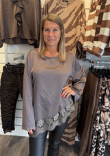 Smilla Blus satin Taupe