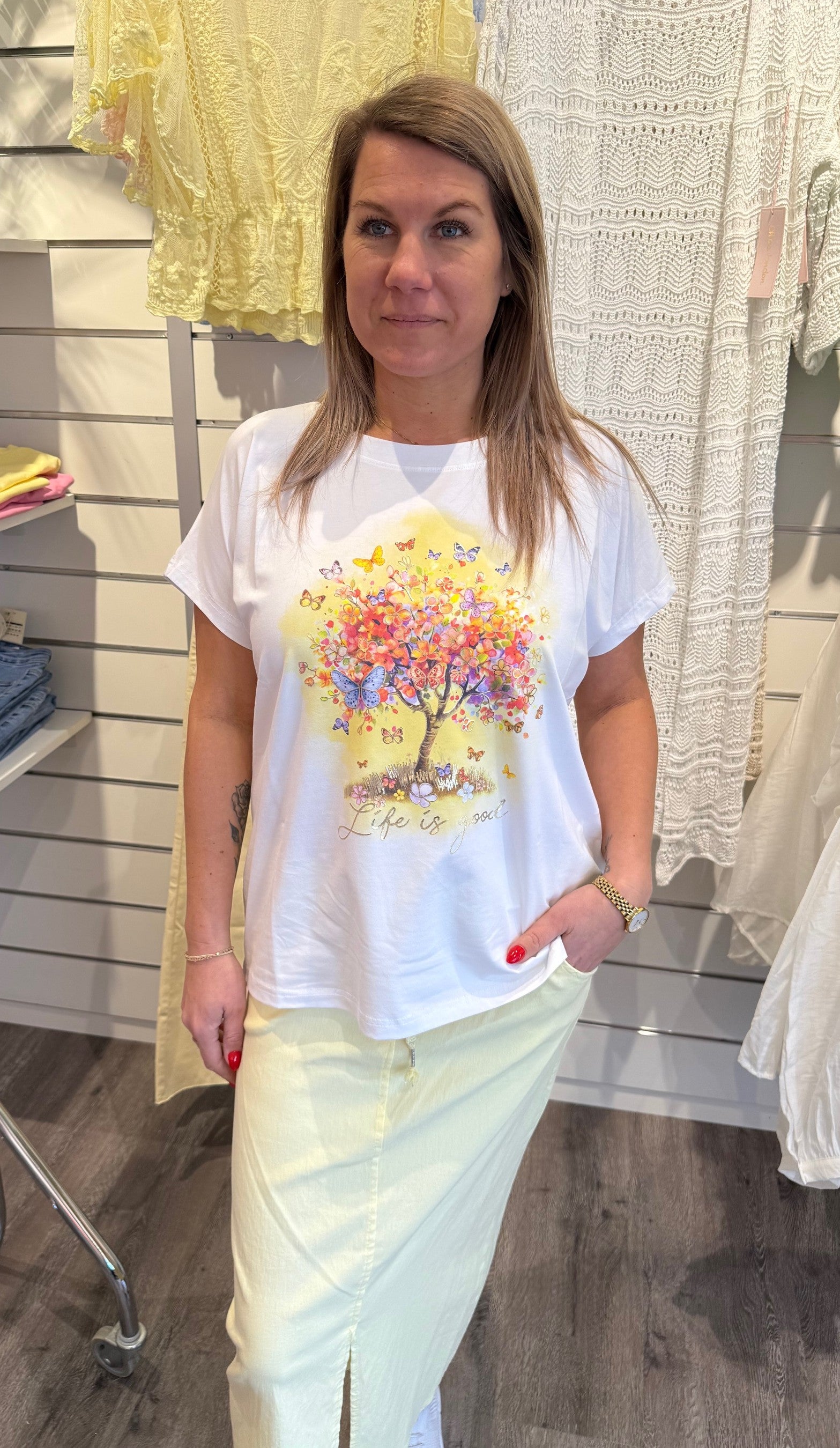 Linda - Tshirt - Träd - Gul