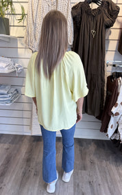Wilma V-ringad topp Gul