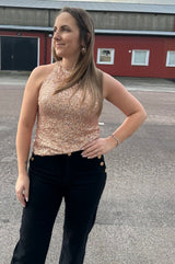 Agnes -  Paljettlinne - Rose/Guld- Nyhet