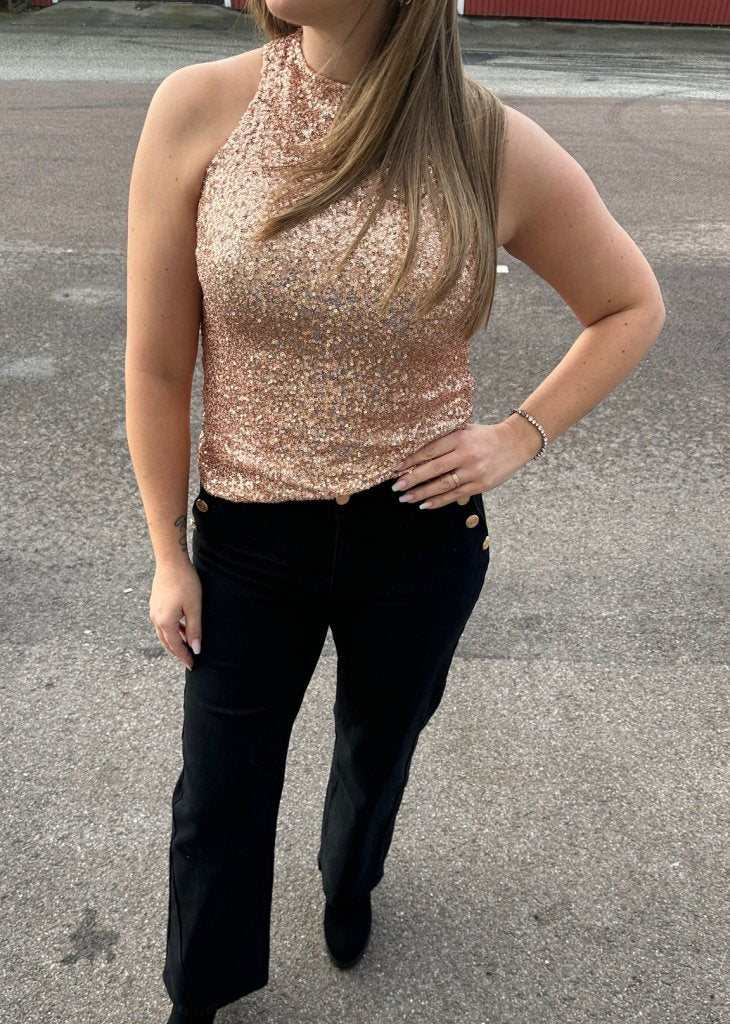Agnes -  Paljettlinne - Rose/Guld- Nyhet