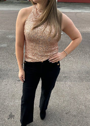 Agnes -  Paljettlinne - Rose/Guld- Nyhet