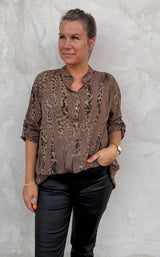 Aida Blus Leopardmix Brun FÖRBOKA